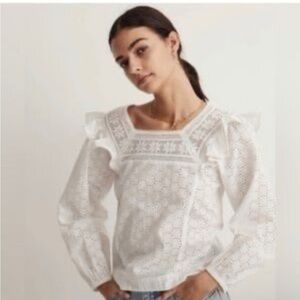 Madewell White Eyelet Blouse size S